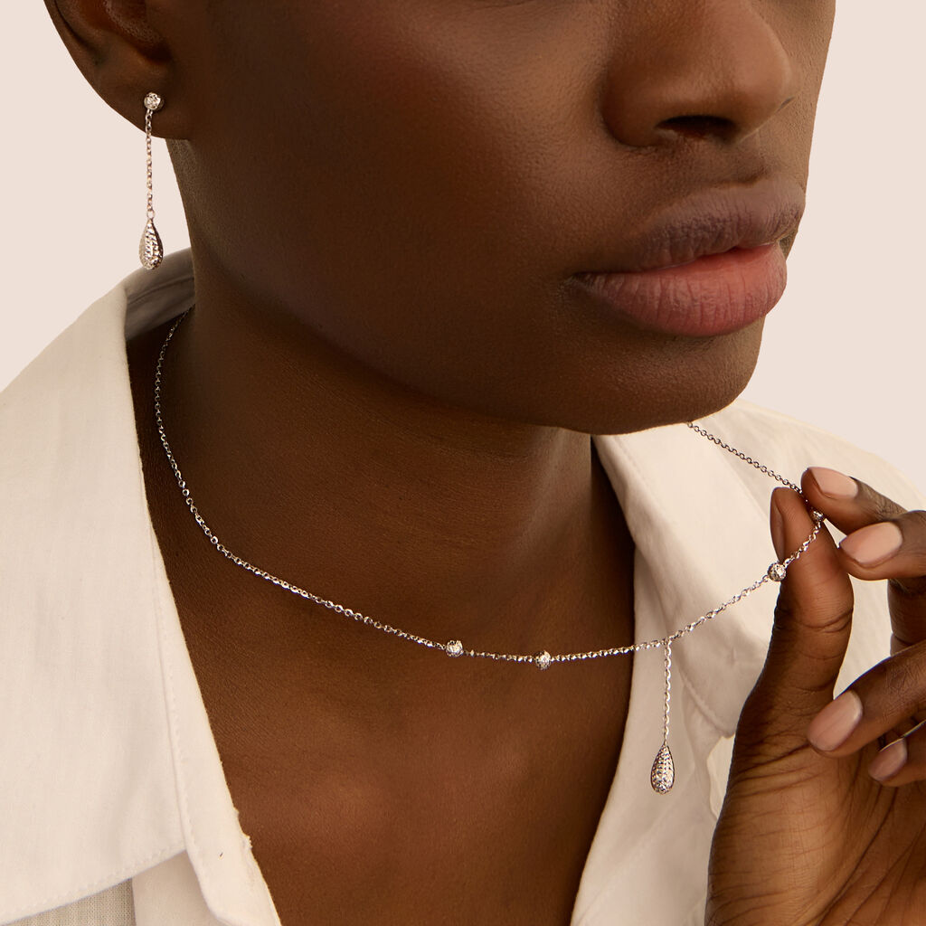 Orecchini Pendenti Isabelle Oro Bianco