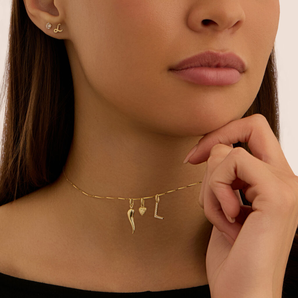 Orecchini Lobo Punto Luce Bon Ton Oro Giallo Cubic Zirconia