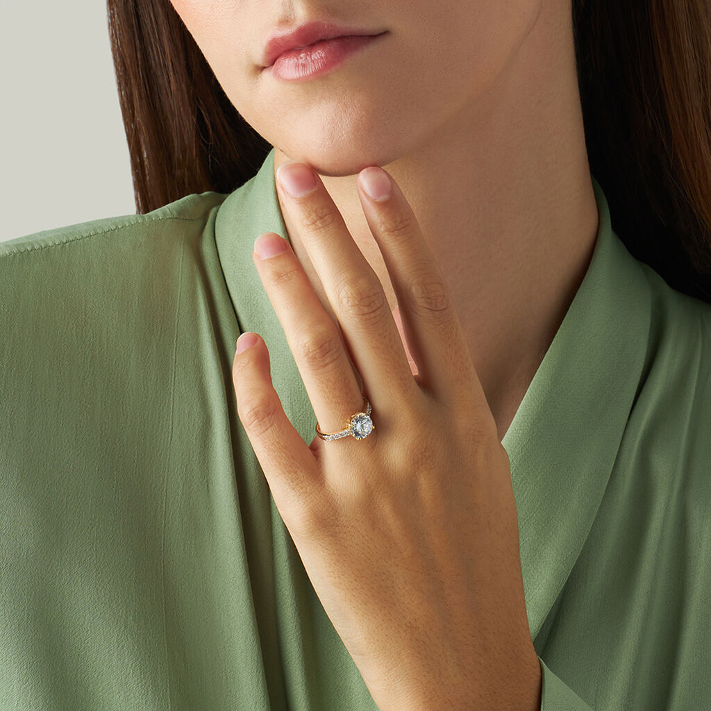 Anello Solitario Claire Oro Giallo Cubic Zirconia - Anelli con Pietre Donna | Stroili