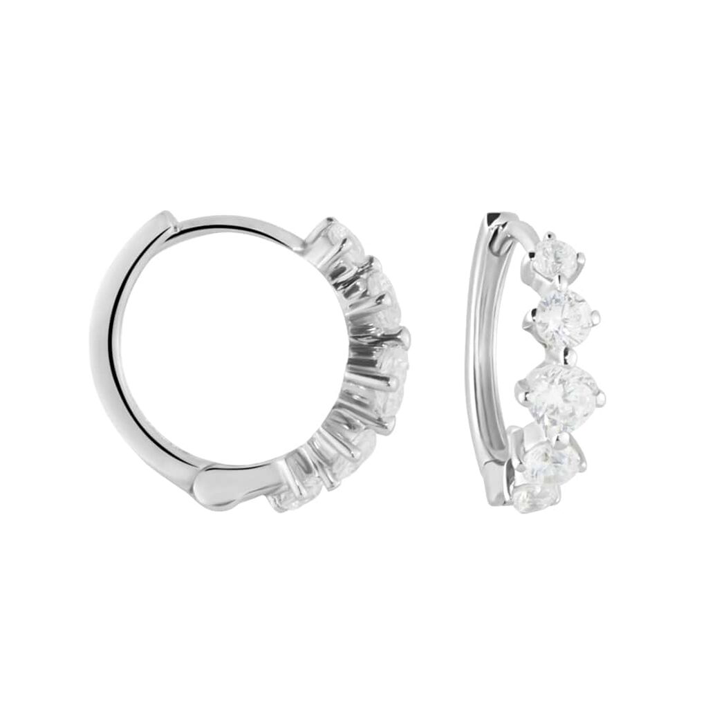 Orecchini A Cerchio Claire Oro Bianco Cubic Zirconia - Orecchini a Cerchio Donna | Stroili