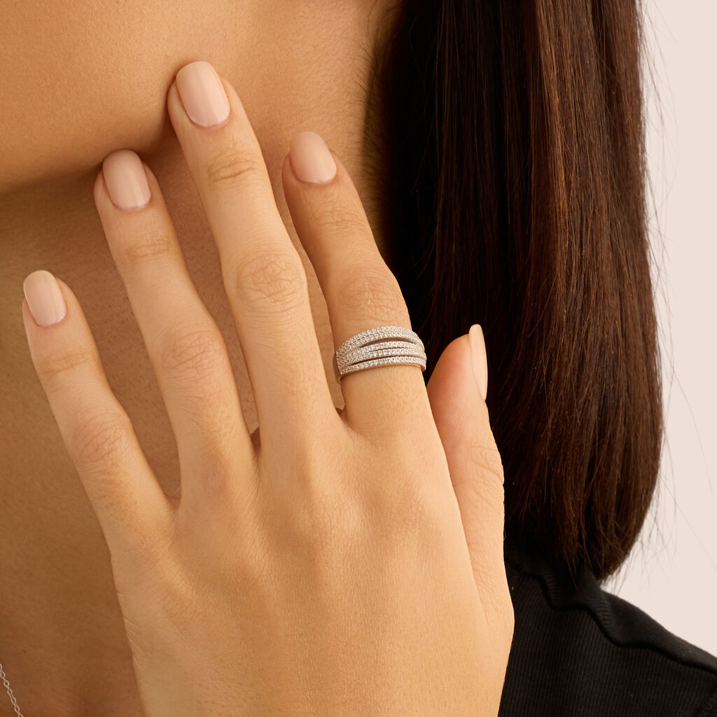 Anello Fantasia Silver Shine Argento Rodiato Cubic Zirconia - Anelli con Pietre Donna | Stroili