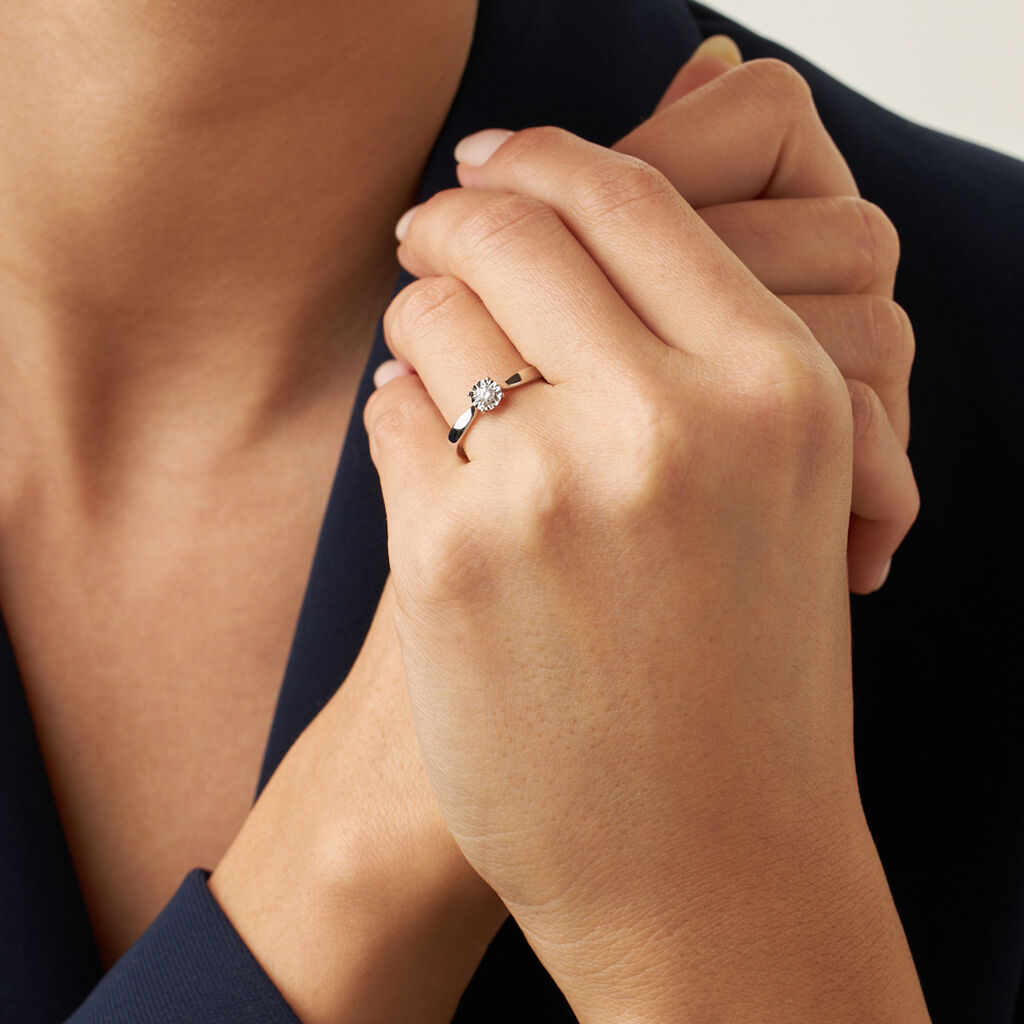 Anello Solitario Diamotion Oro Bianco Diamante - Anelli con Pietre Donna | Stroili