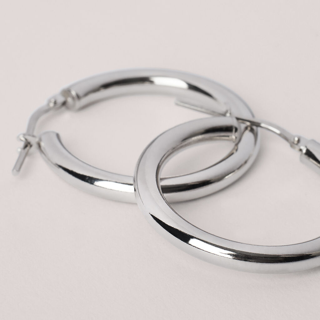 Orecchini A Cerchio Silver Collection Argento Rodiato