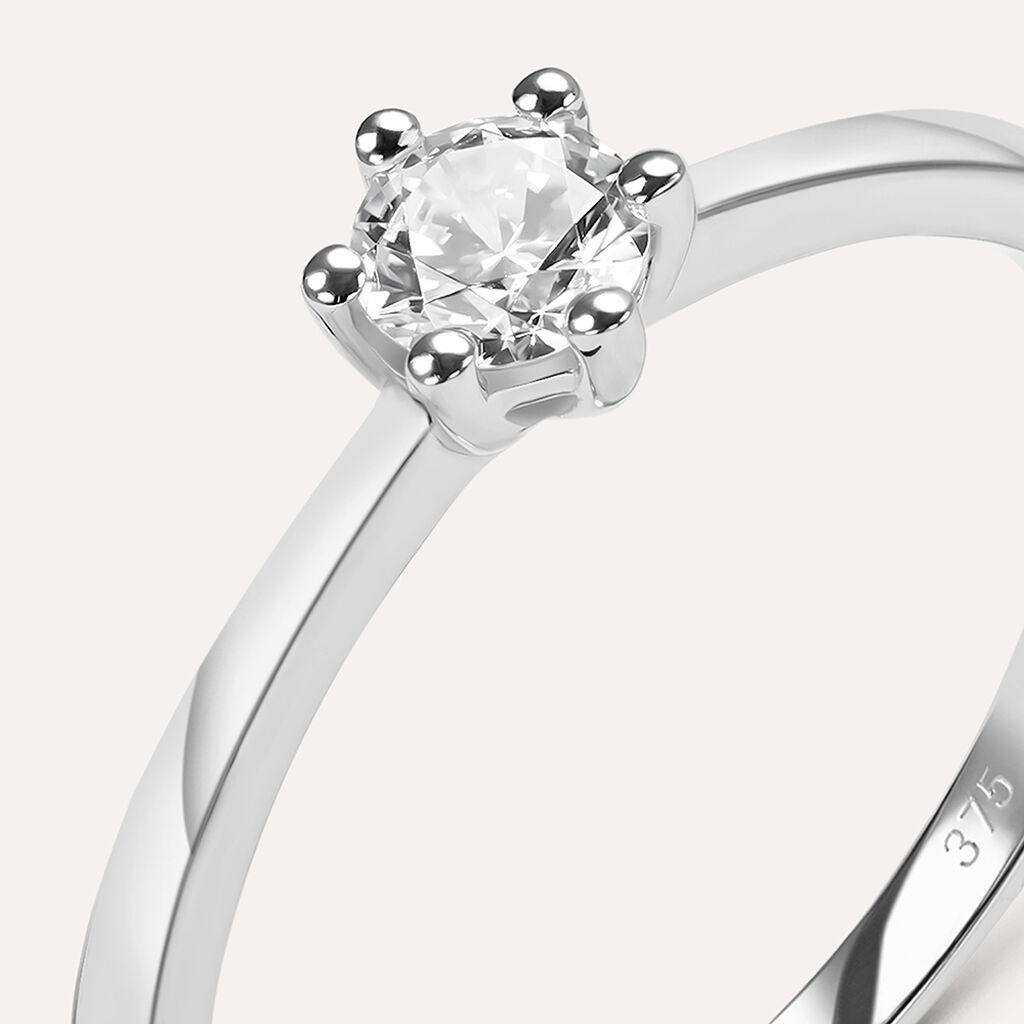 Anello Solitario Claire Oro Bianco Cubic Zirconia