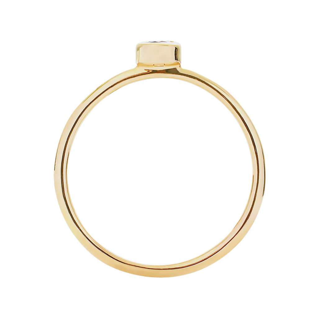 Anello Solitario Golden Dream Placcato Oro Giallo Cristallo - Anelli con Pietre Donna | Stroili