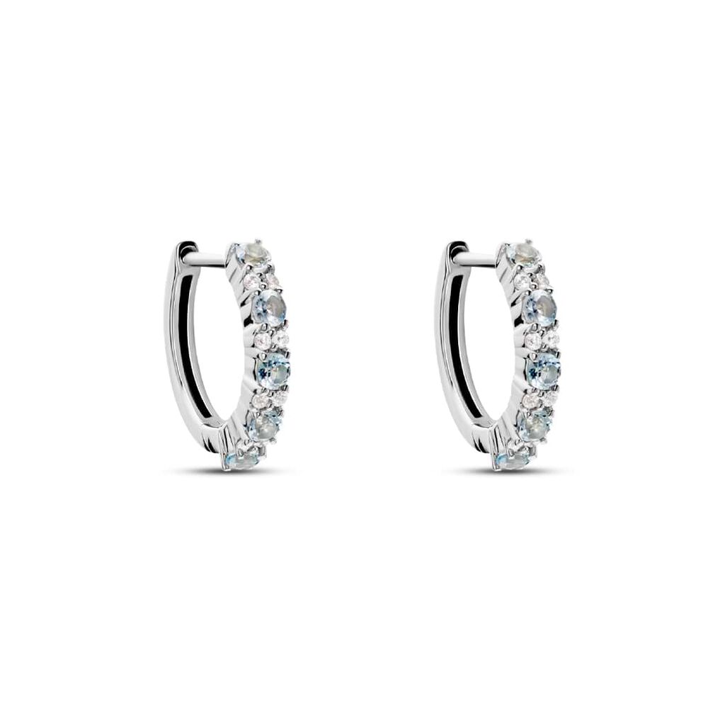 Orecchini A Cerchio Amélie Oro Bianco Topazio Cubic Zirconia - Orecchini a Cerchio Donna | Stroili