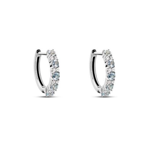 Orecchini A Cerchio Amélie Oro Bianco Topazio Cubic Zirconia - Orecchini a Cerchio Donna | Stroili