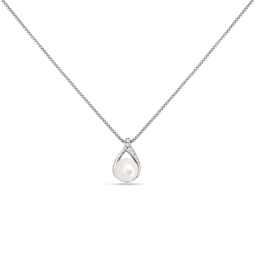 Collana Gold Pearls Oro Bianco Perla D'Acqua Dolce Diamante - Gioielli Donna | Stroili