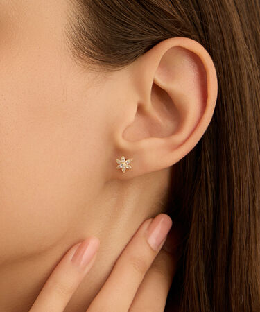 Orecchini Lobo Bon Ton Oro Giallo Cubic Zirconia
