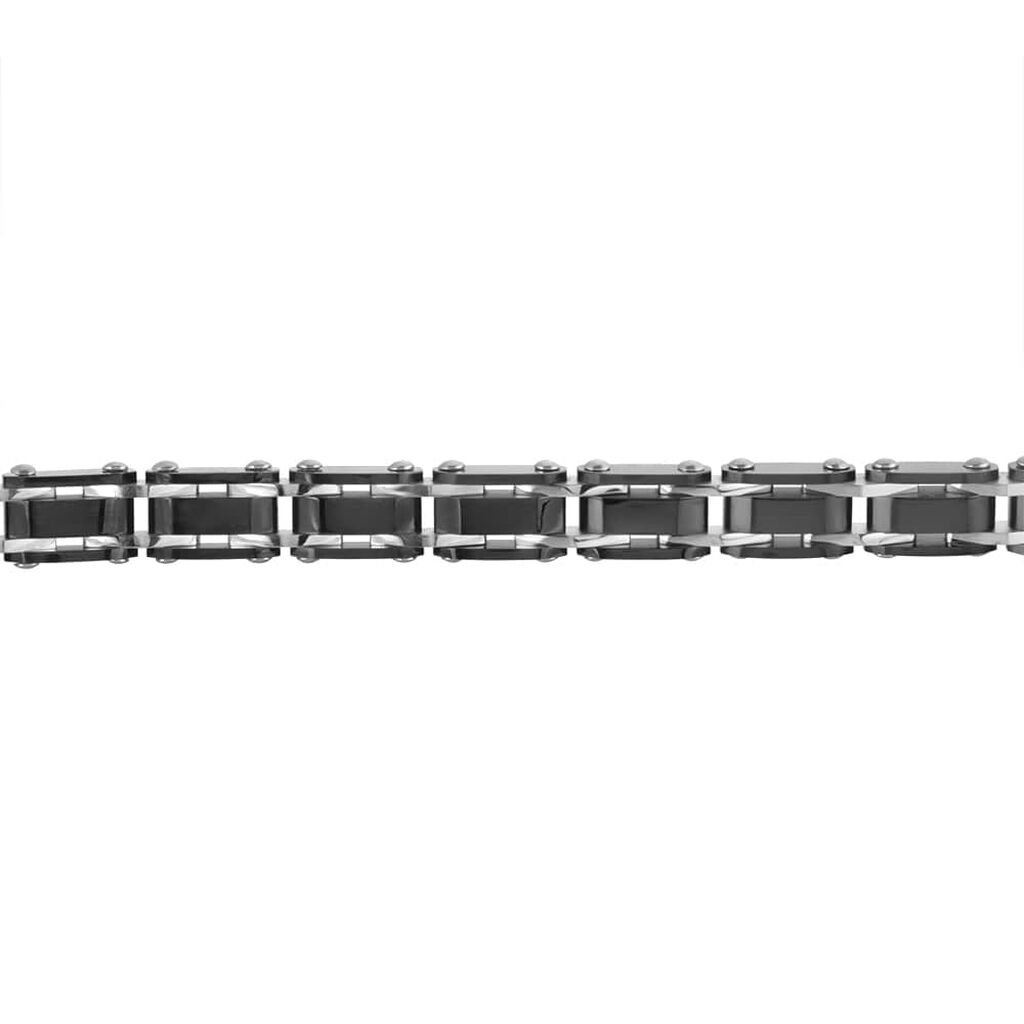 Bracciale Man Code Acciaio Bicolore Bianco / Nero - Bracciali Uomo | Stroili