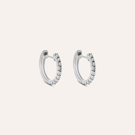 Orecchini A Cerchio Sophia Oro Bianco Diamante - Gioielli Donna | Stroili