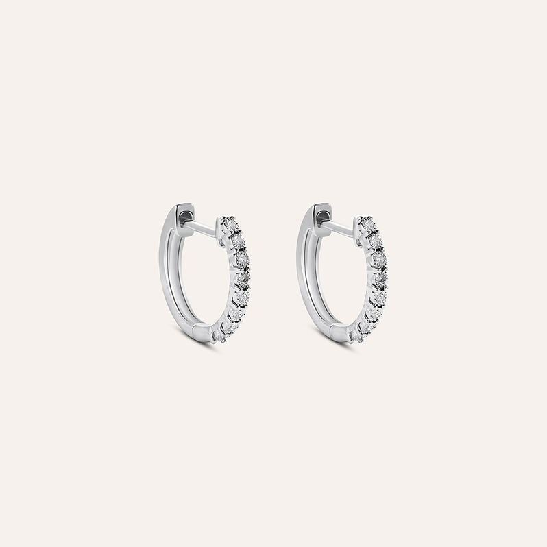 Orecchini A Cerchio Sophia Oro Bianco Diamante - Gioielli Donna | Stroili