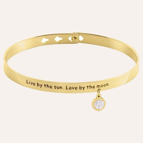 Bangle Lady Message Acciaio Dorato Spirituality e Cristalli - Bracciali Donna | Stroili