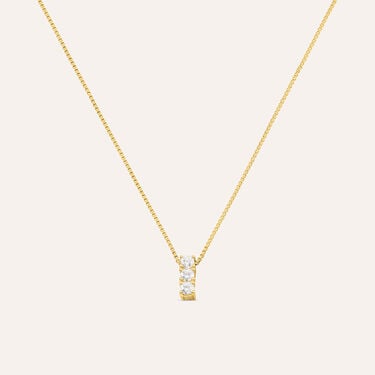 Collana Trilogy Silver Glow Argento Dorato Cubic Zirconia