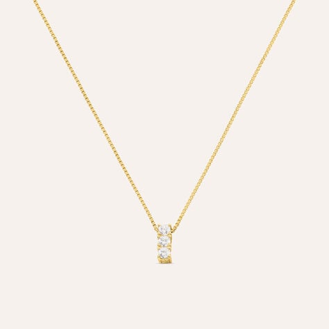 Collana Trilogy Silver Glow Argento Dorato Cubic Zirconia - Collane Donna | Stroili