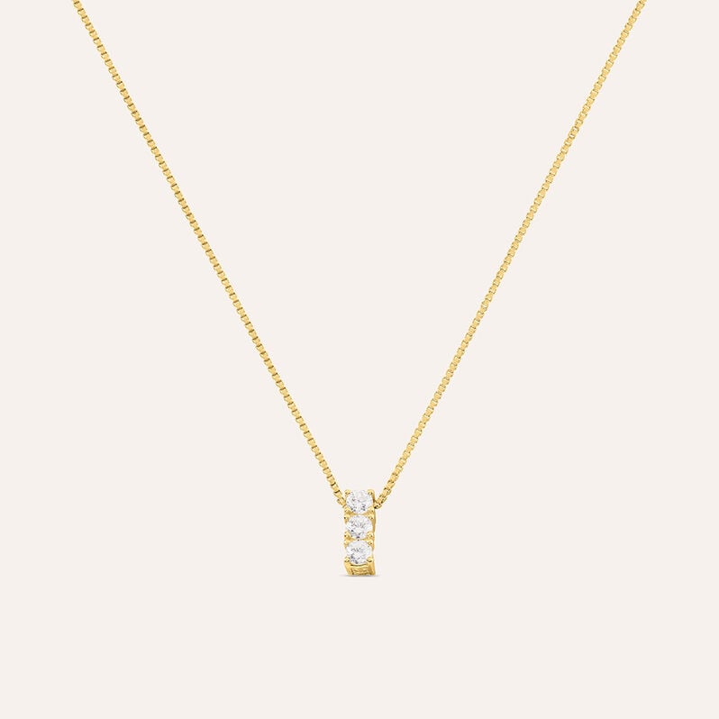 Collana Trilogy Silver Glow Argento Dorato Cubic Zirconia - Collane Donna | Stroili