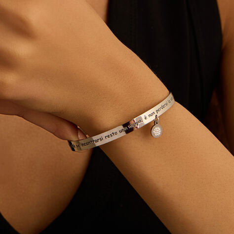 Bangle Sunrise Acciaio Cristallo - Bracciali Rigidi Donna | Stroili