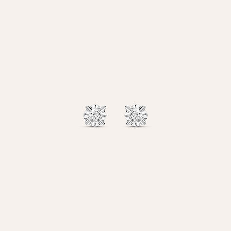 Orecchini Lobo Punto Luce Diamazing Oro Bianco Diamante - Orecchini a Lobo Donna | Stroili