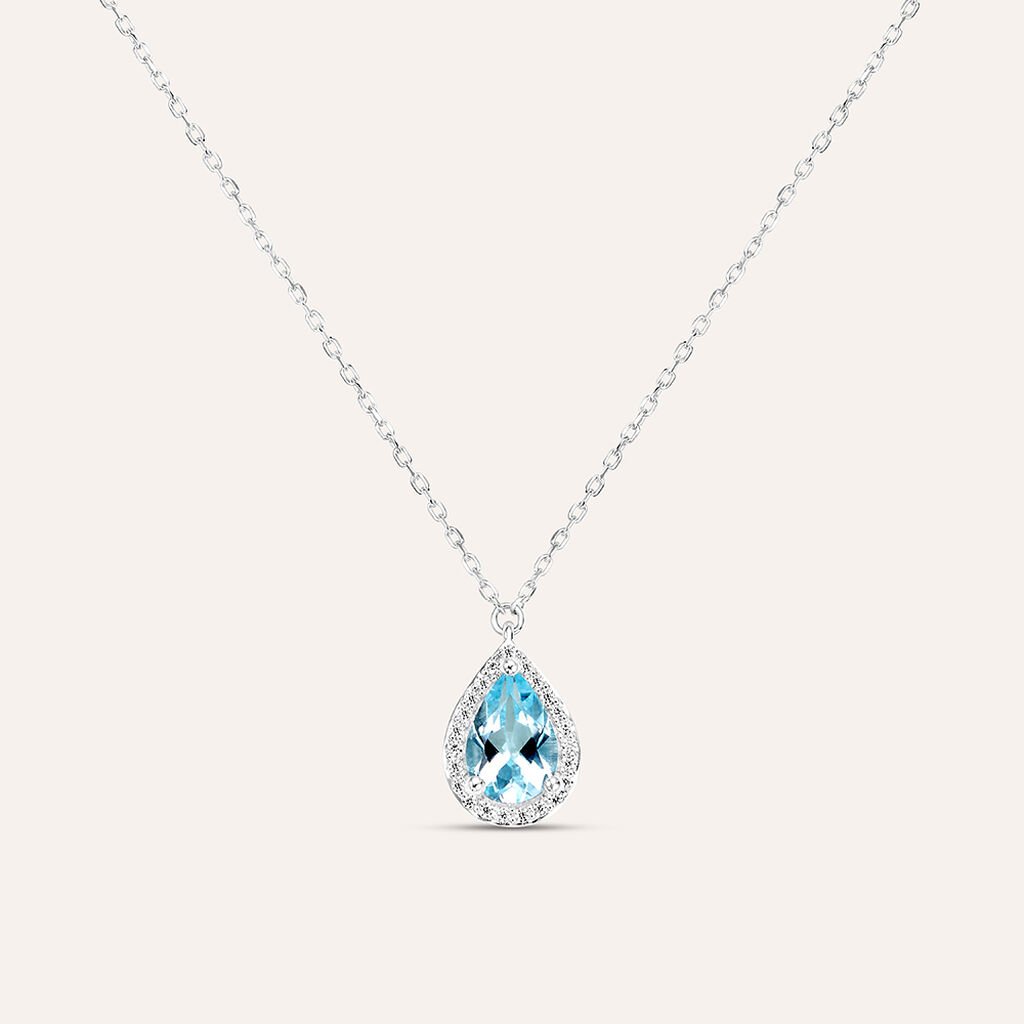 Collana Punto Luce Am&eacute;lie Oro Bianco Topazio Cubic Zirconia