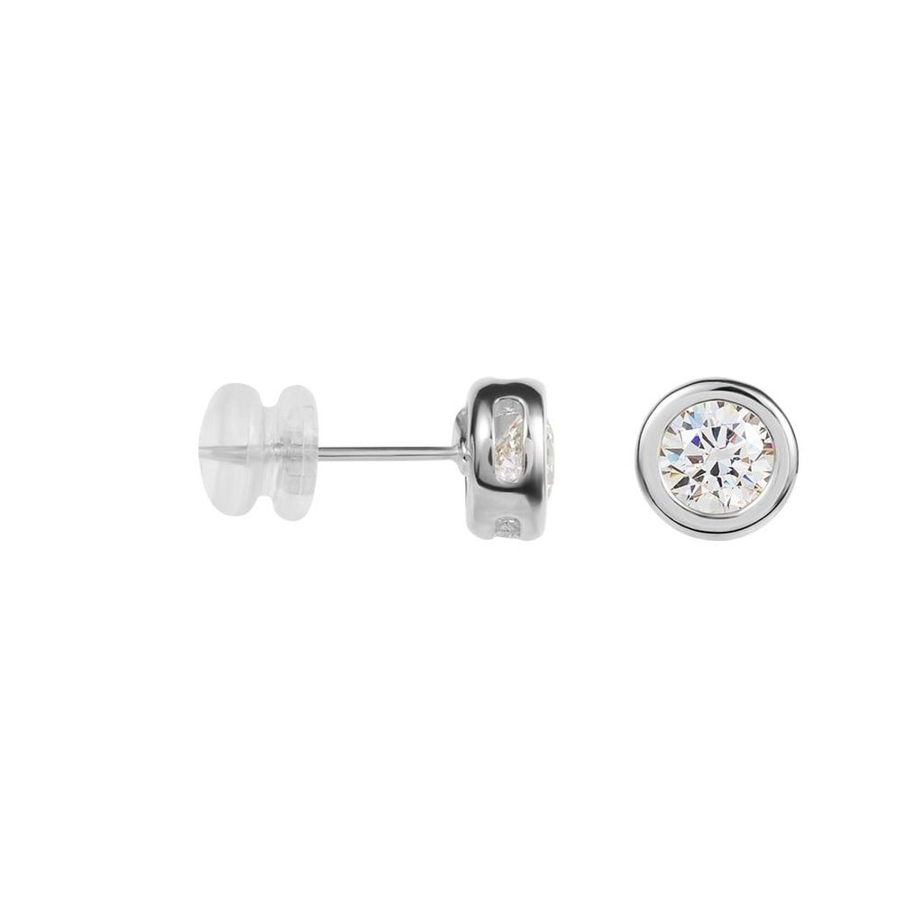 Orecchini Lobo Punto Luce Claire Oro Bianco Cubic Zirconia - Orecchini a Lobo Donna | Stroili