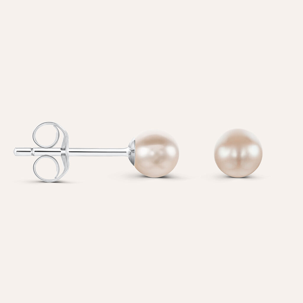 Orecchini Lobo Gabrielle Oro Bianco Perla D'Acqua Dolce - Orecchini a Lobo Donna | Stroili