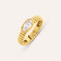 Anello Solitario Desideria Argento Nobile Dorato Cubic Zirconia
