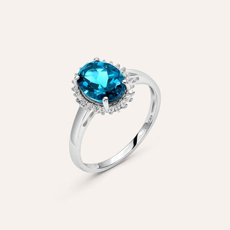 Anello Solitario Amélie Oro Bianco Topazio Cubic Zirconia - Anelli con Pietre Donna | Stroili