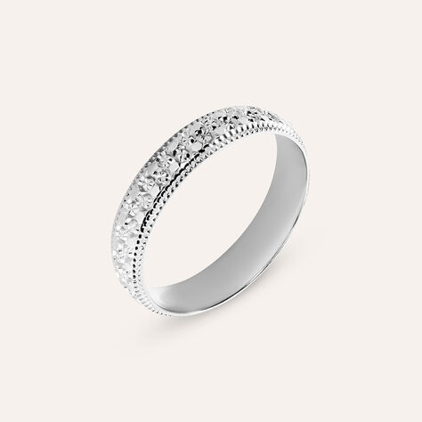 Fede Classica Diamantata 4 mm Oro Bianco - Anelli con Incisione Donna | Stroili