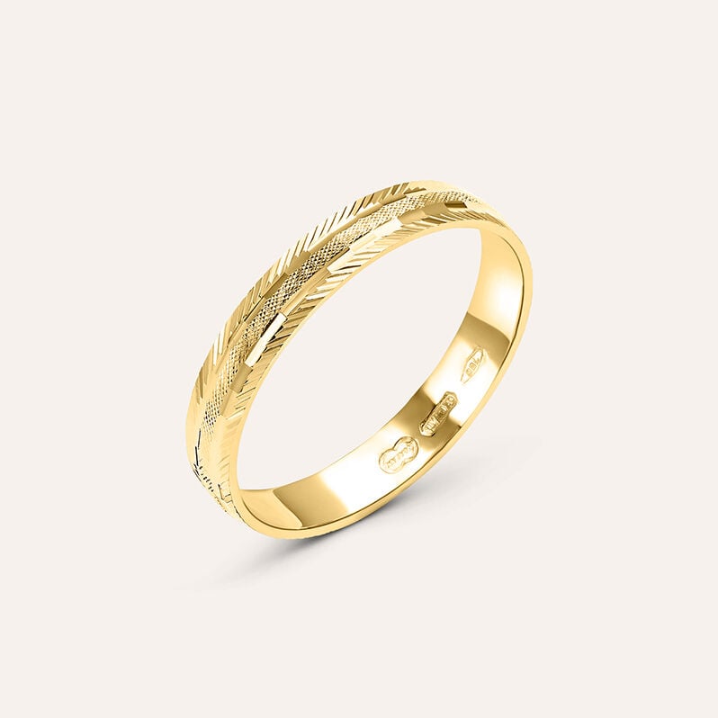 Fede Classica Diamantata 3 mm Oro Giallo - Anelli con Incisione Donna | Stroili