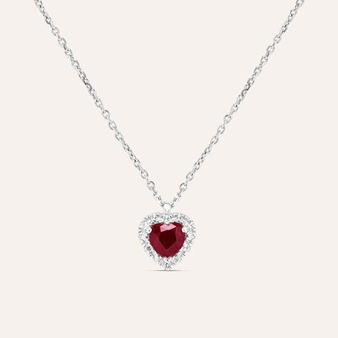 Collana Charlotte Oro Bianco Rubino Diamante - Collane Donna | Stroili
