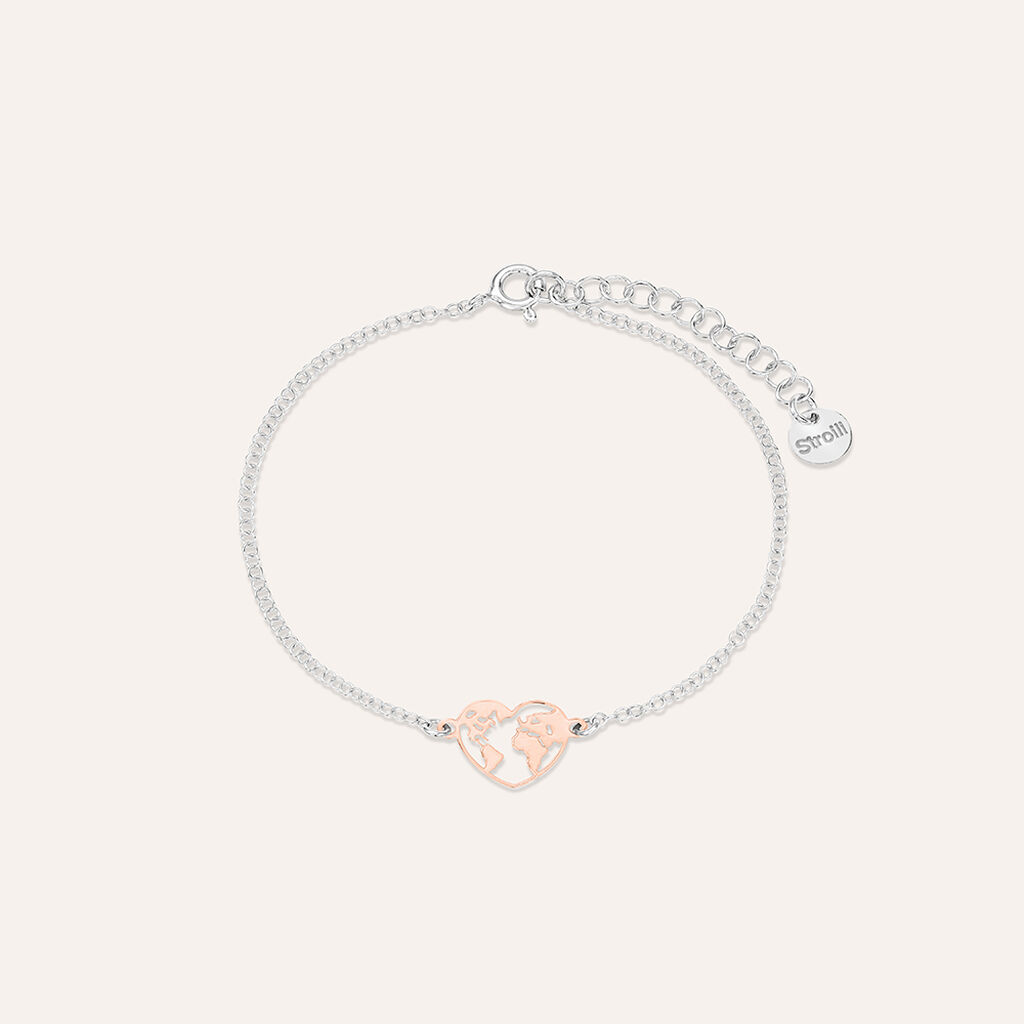 Bracciale Silver Collection Argento Bicolore Bianco / Rosa