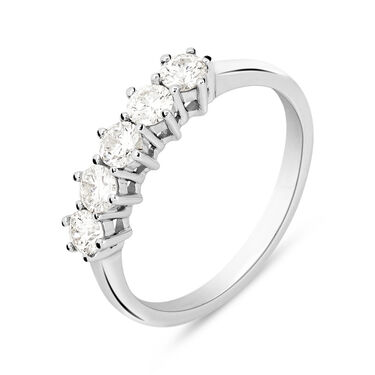 Anello Riviere Firmamenti Oro Bianco Diamante