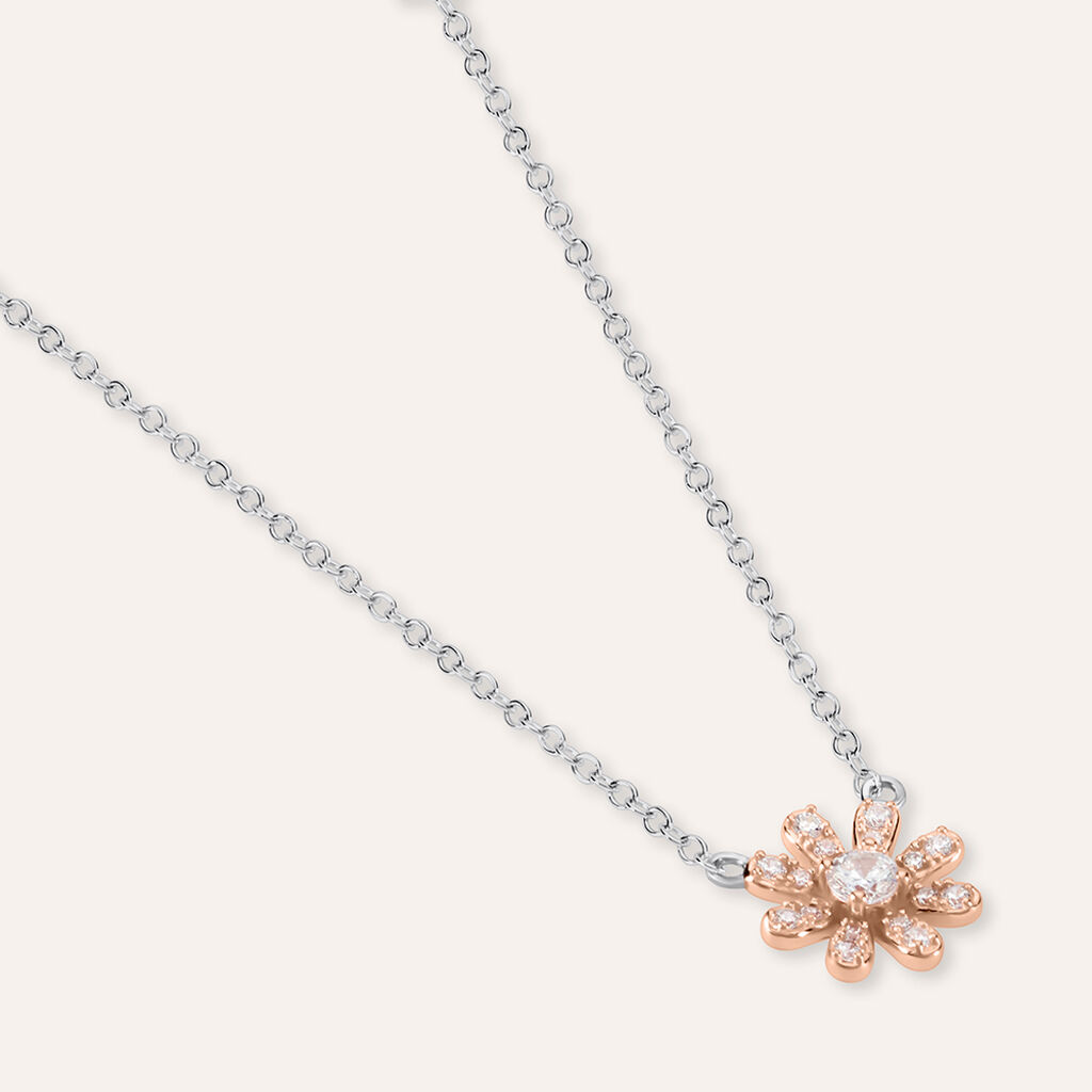 Collana Silver Moments Argento Bicolore Bianco / Rosa Cubic Zirconia