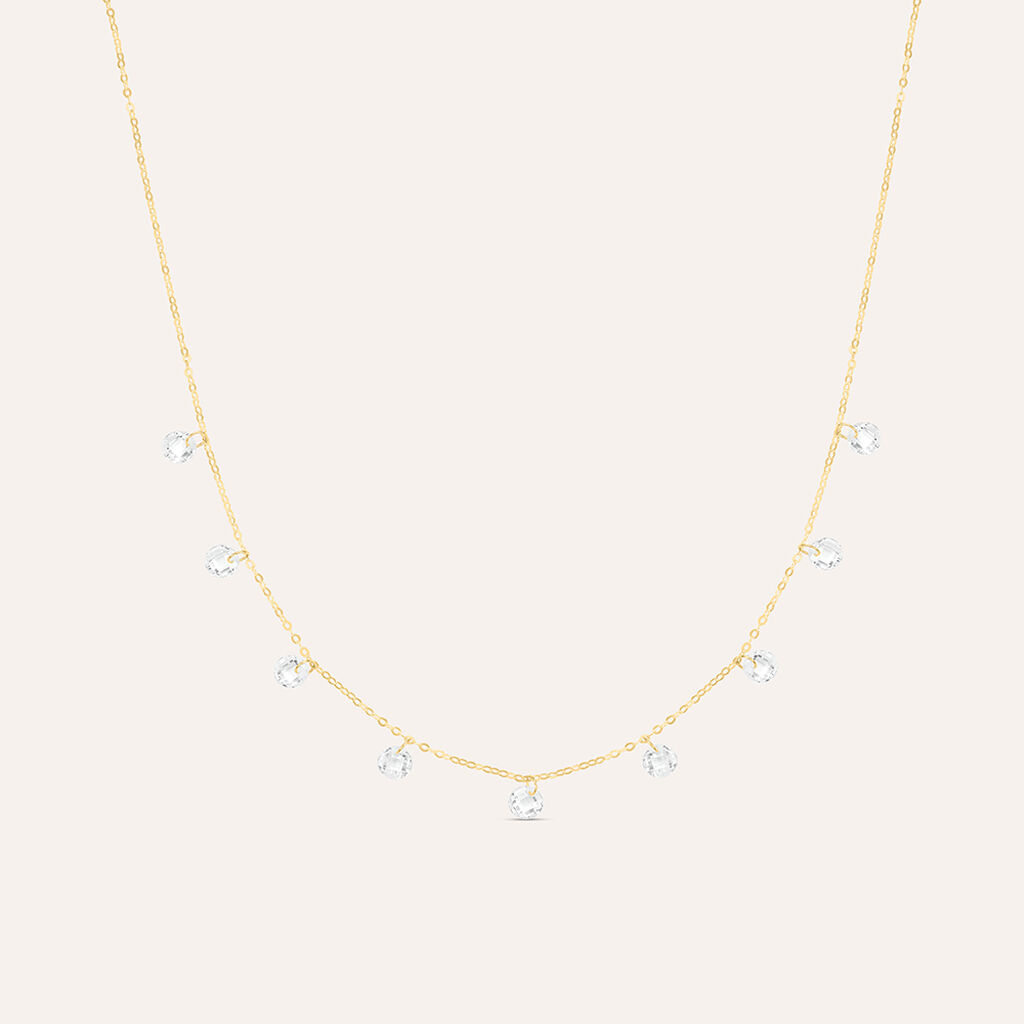 Collana Multi Punto Luce Claire Oro Giallo Cubic Zirconia