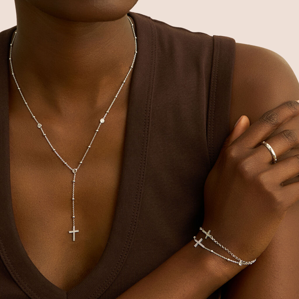 Collana Rosario Silver Soul Argento Rodiato Cubic Zirconia - Collane Rosario Donna | Stroili