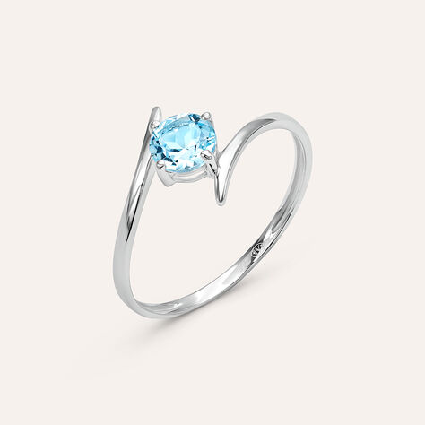 Anello Solitario Am&eacute;lie Oro Bianco Topazio - Anelli con Pietre Donna | Stroili