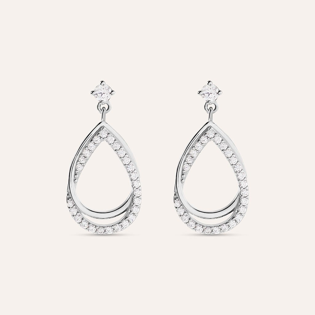 Orecchini Lobo Silver Shine Argento Rodiato Cubic Zirconia