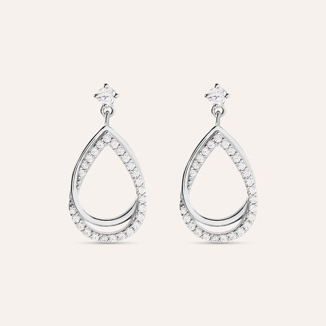 Orecchini Lobo Silver Shine Argento Rodiato Cubic Zirconia - Orecchini a Lobo Donna | Stroili