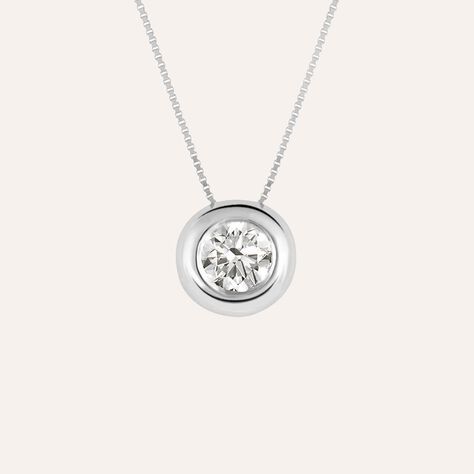 Collana Punto Luce Diamade Oro Bianco Diamante Lab-Grown - Collane Punto Luce Donna | Stroili