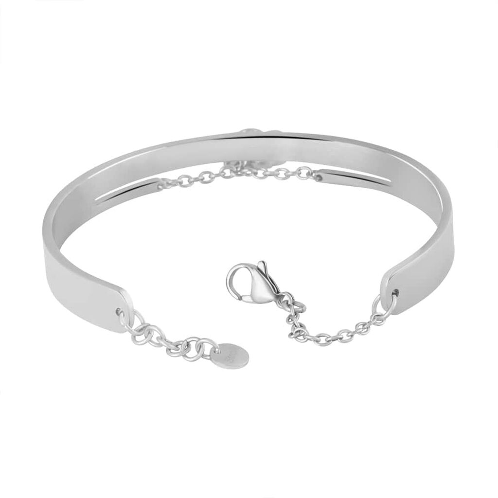 Bangle Lady Message Acciaio Cristallo - Bracciali Rigidi Donna | Stroili