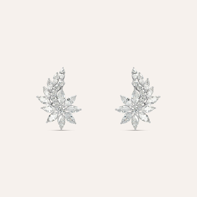 Orecchini Lobo Claire Oro Bianco Cubic Zirconia - Orecchini a Lobo Donna | Stroili