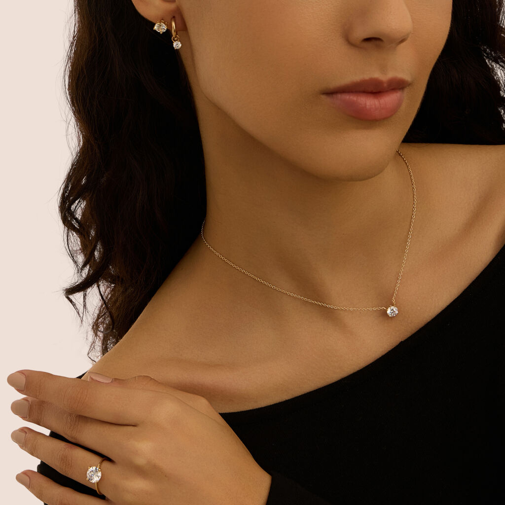 Anello Solitario Golden Dream Placcato Oro Giallo Cubic Zirconia - Anelli con Pietre Donna | Stroili