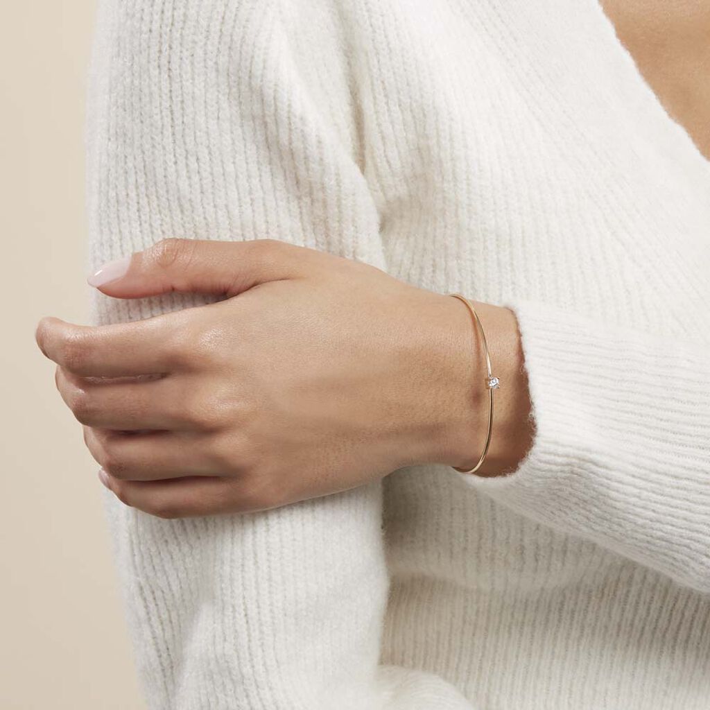 Bangle Golden Dream Placcato Oro Giallo Cubic Zirconia