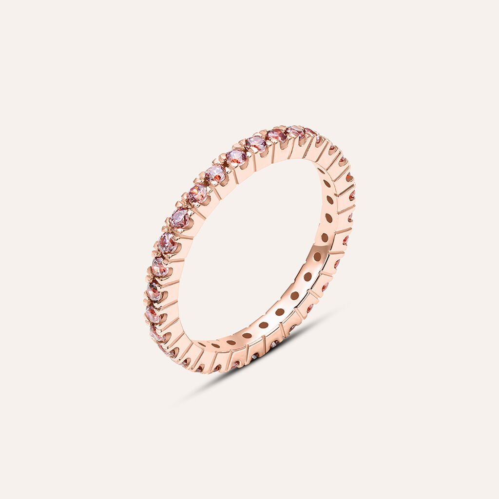 Anello Eternity Silver Rainbow Argento Rosato Cubic Zirconia