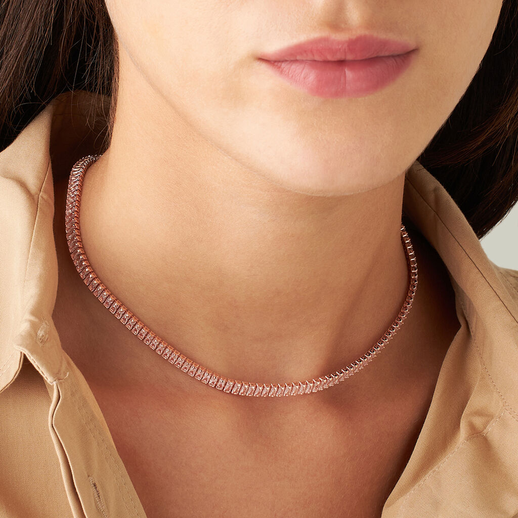 Collana Tennis Romantic Shine Metallo Cristallo