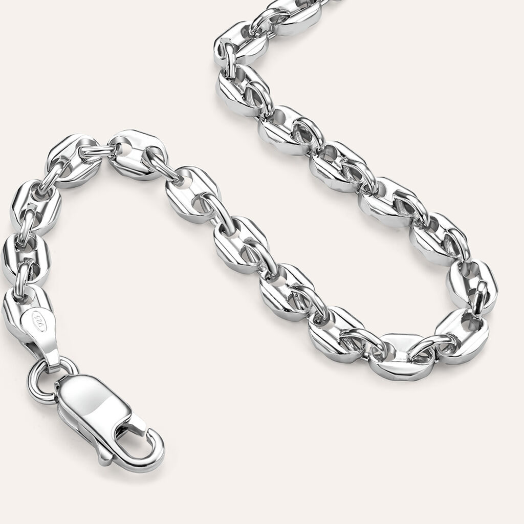 Bracciale Catena Gentleman Argento Rodiato