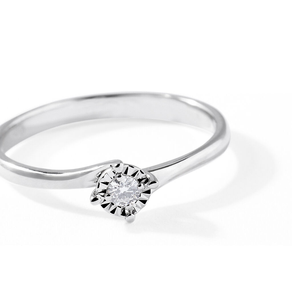 Anello Solitario Valentino Diamotion Oro Bianco Diamante - Anelli con Pietre Donna | Stroili