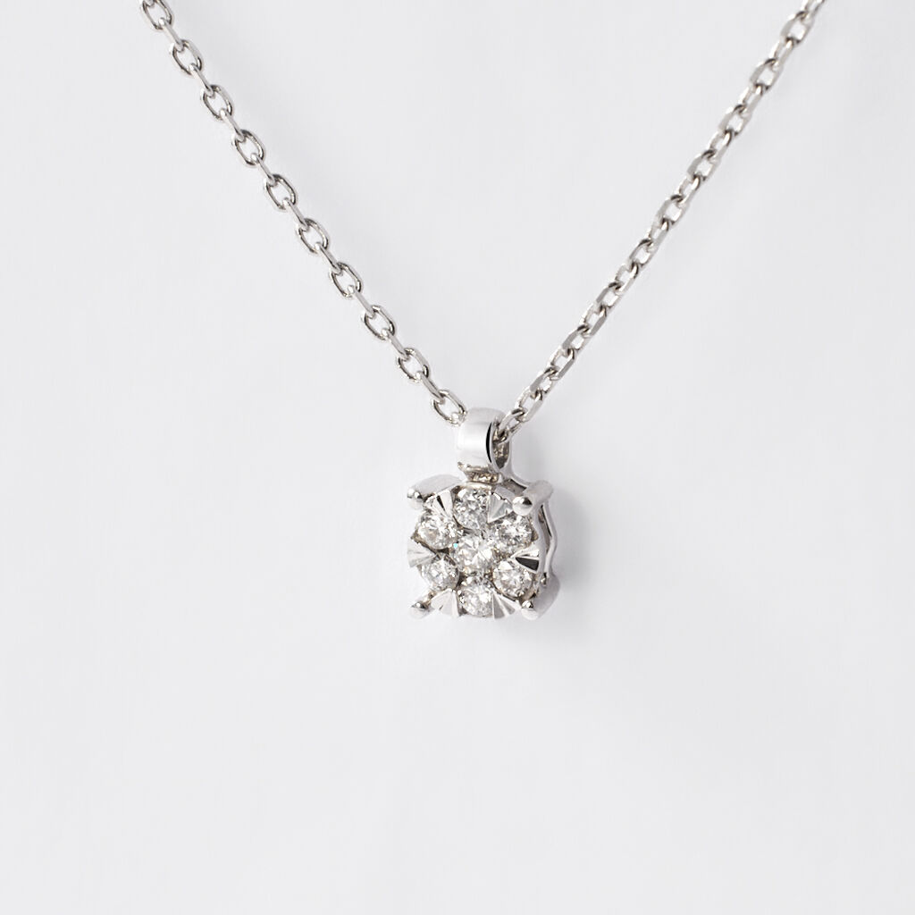 Collana Punto Luce Petali Oro Bianco Diamante - Collane Punto Luce Donna | Stroili
