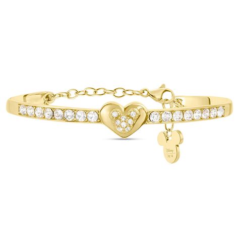 Bangle Mickey Mouse & Friends Acciaio Dorato Cristallo - Bracciali Rigidi Donna | Stroili