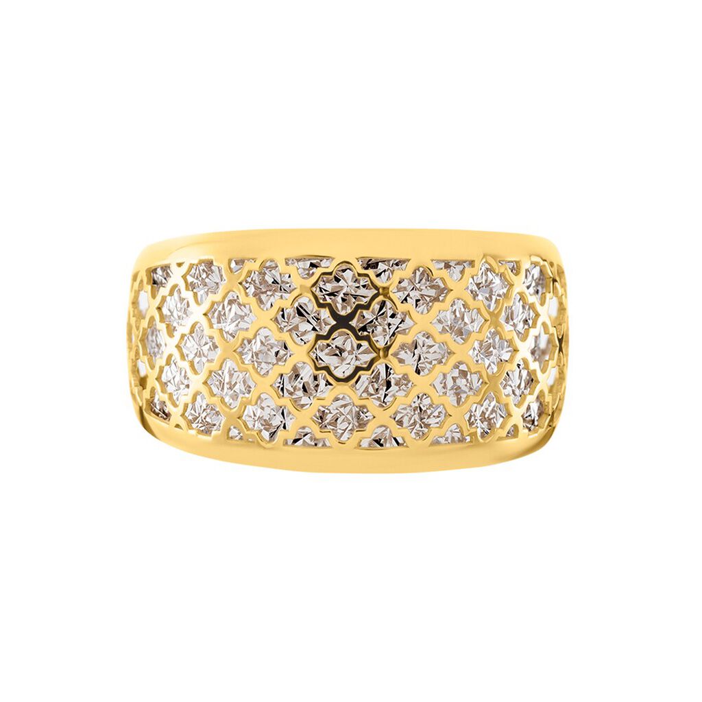 Anello Fascia Golden Lover Oro Bicolore - Anelli a Fascia Larga Donna | Stroili